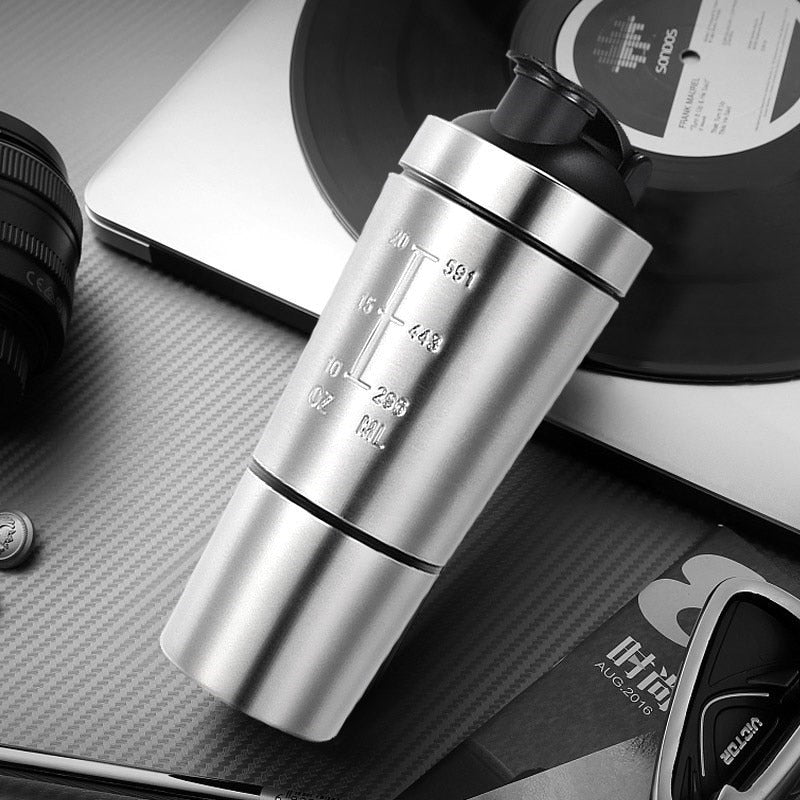 26oz Shaking Cup Shaker Sport Bottle Cocktail Protein Shaker Stainless Steel Cup Vacuum Mixer Outdoor Gym Water Bottle Drinkware