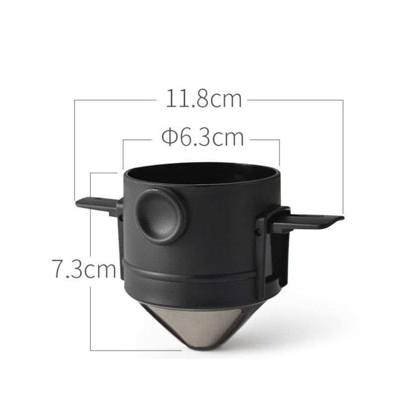 Reusable Coffee Filter Portable Coffee Travel Cup Set Stainless Steel Hand Brew Coffee Dripper Foldable Stand Coffee Dripper