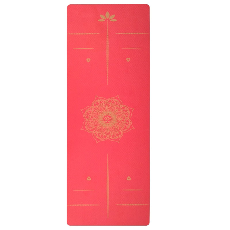 New Listing TPE 6MM Yoga Mats Fitness Non-slip Losing weight Sports Mat Pad Hot Stamping Position Line Gym Equipment For Home