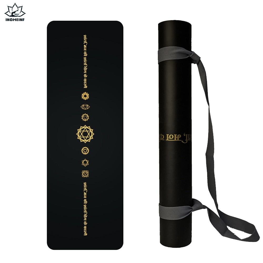 6ft Rubber Yoga mat Widened thickened golden PU sport mat fitness Pilates Training Yoga mats with position line exercise mats