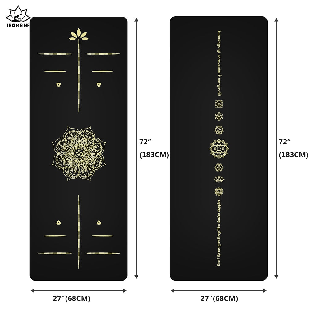 6ft Rubber Yoga mat Widened thickened golden PU sport mat fitness Pilates Training Yoga mats with position line exercise mats