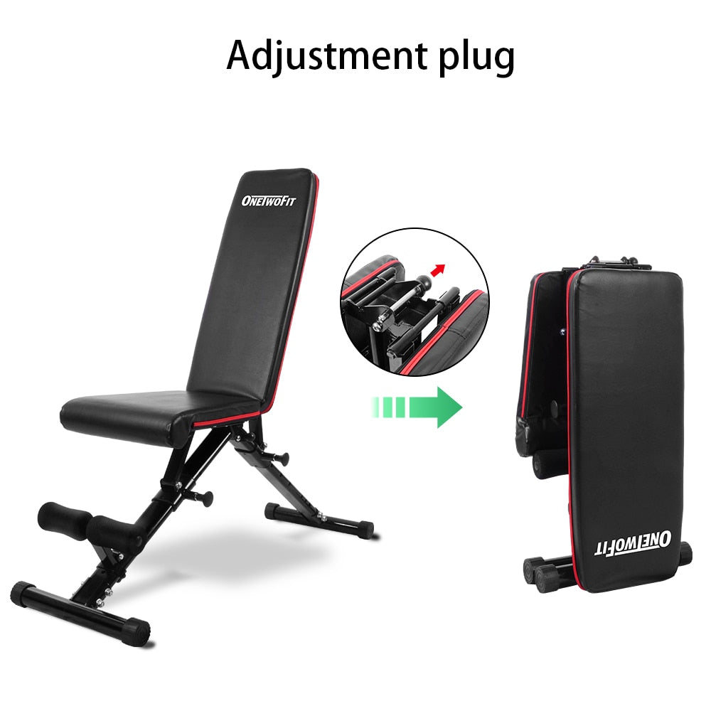 OneTwoFit Muscle Bench Dumbbell Bench Press Gym Multifunction Abdominal Workout Bench Weight Fitness Equipment for Home Exercise