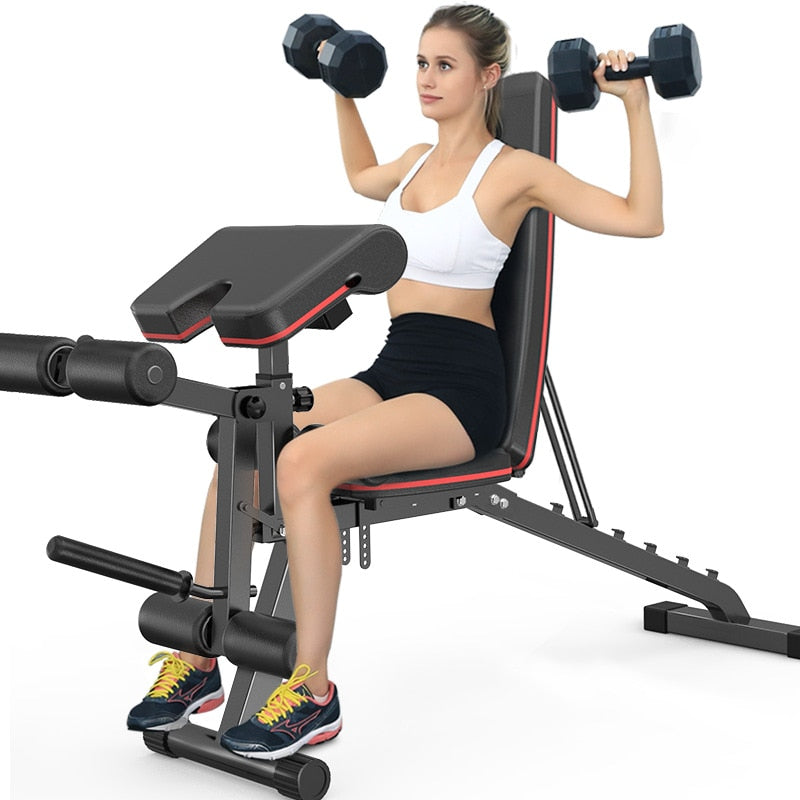 Home Fitness Equipment Dumbbell Chair Height Adjustable Large Backrest Strong Load-Bearing Bird Stool