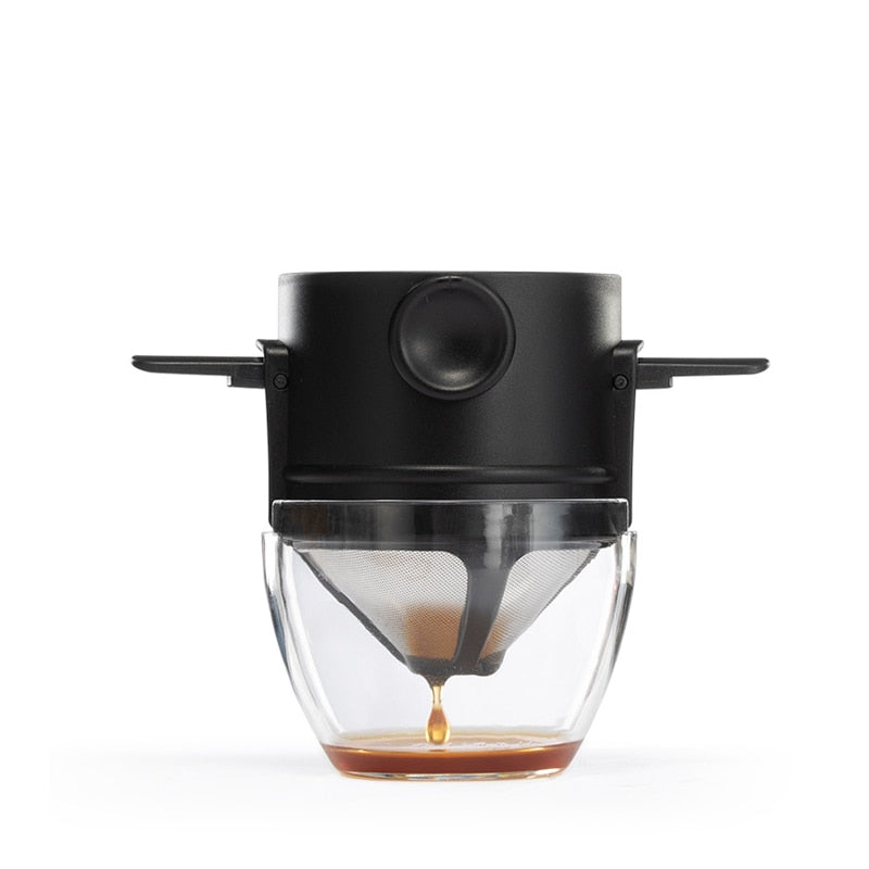 Reusable Coffee Filter Portable Coffee Travel Cup Set Stainless Steel Hand Brew Coffee Dripper Foldable Stand Coffee Dripper