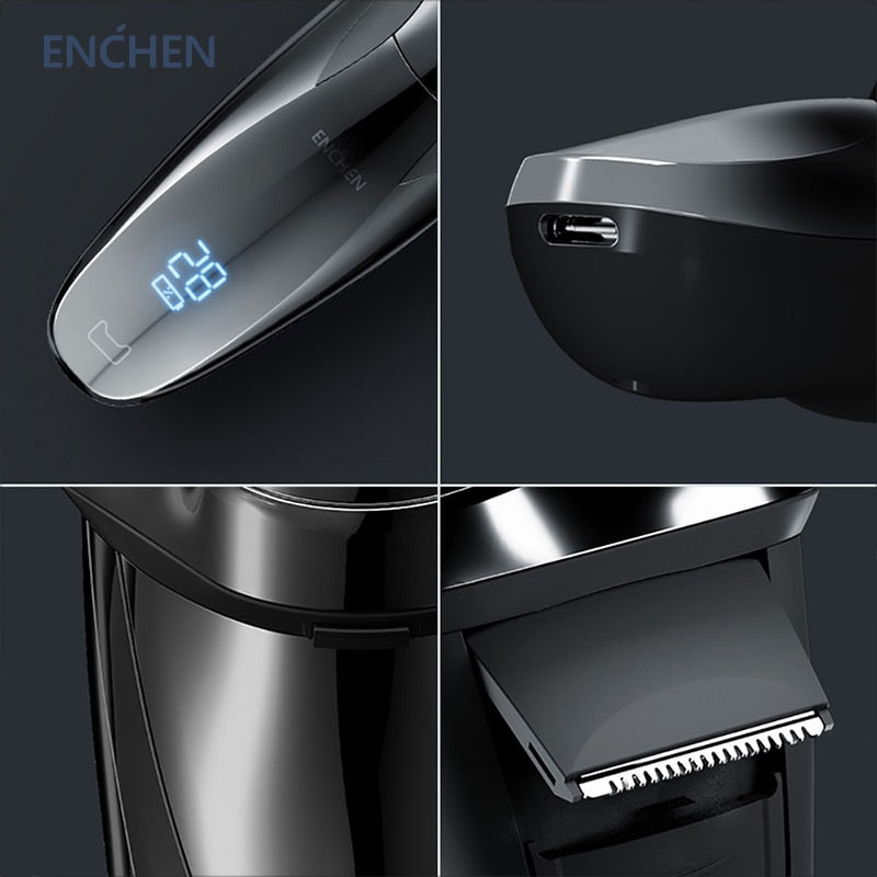 ENCHEN Blackstone3 Electric Razor Shaver 3D Triple Blade Floating Shaving Machine IPX7 Washable USB Rechargeable Beard Trimmer