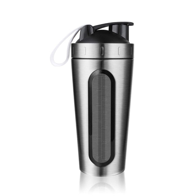 700ML Creative Stainless Steel Protein Shaker Shake Milkshake Mixing Cup Outdoor Sports Fitness Shake Cup Sport Bottle BPA Free