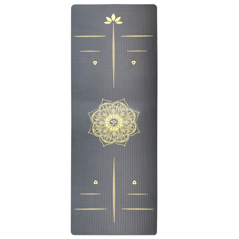 New Listing TPE 6MM Yoga Mats Fitness Non-slip Losing weight Sports Mat Pad Hot Stamping Position Line Gym Equipment For Home