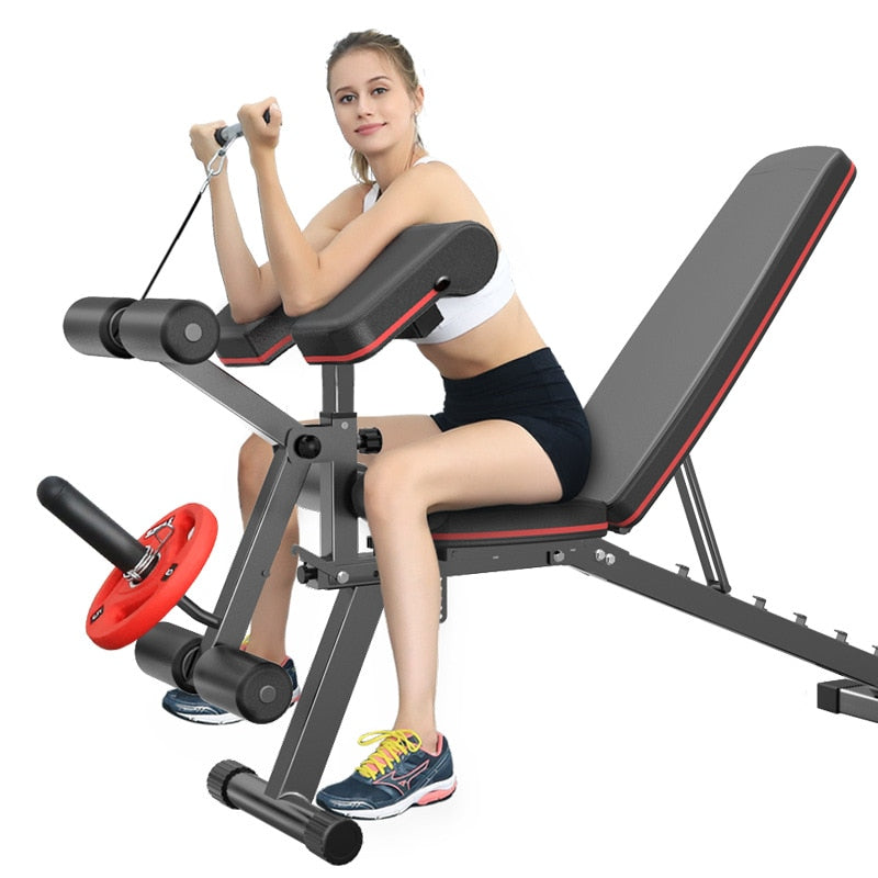 Home Fitness Equipment Dumbbell Chair Height Adjustable Large Backrest Strong Load-Bearing Bird Stool