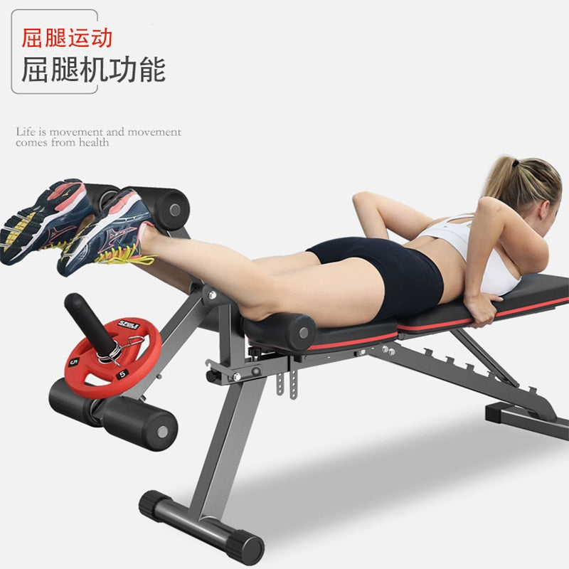 Home Fitness Equipment Dumbbell Chair Height Adjustable Large Backrest Strong Load-Bearing Bird Stool
