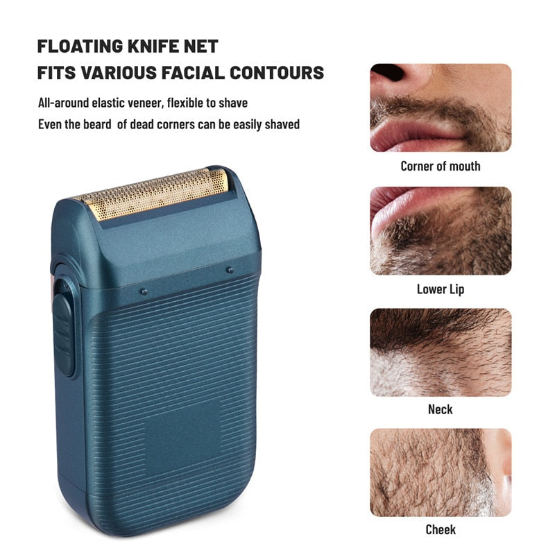 Professional Barber Hair Clipper Trimmer Men Rechargeable Electric T-Blade Finish Cutting Machine Beard Shaver Cordless Haircut