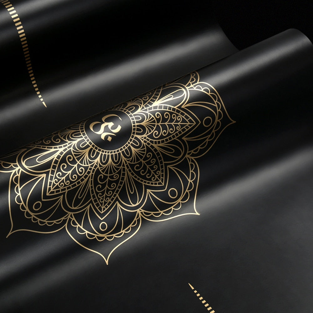 6ft Rubber Yoga mat Widened thickened golden PU sport mat fitness Pilates Training Yoga mats with position line exercise mats