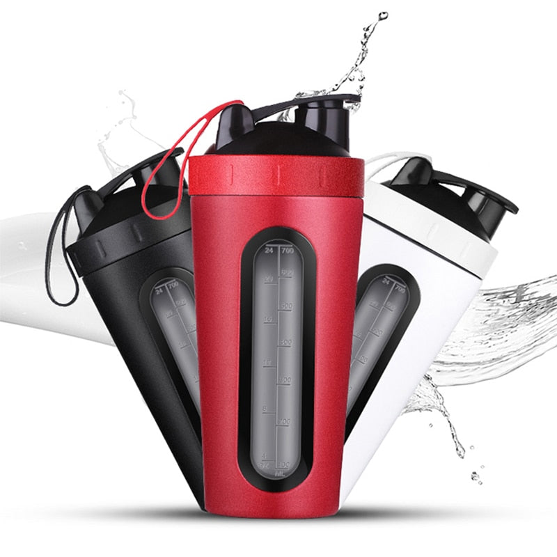 700ML Creative Stainless Steel Protein Shaker Shake Milkshake Mixing Cup Outdoor Sports Fitness Shake Cup Sport Bottle BPA Free
