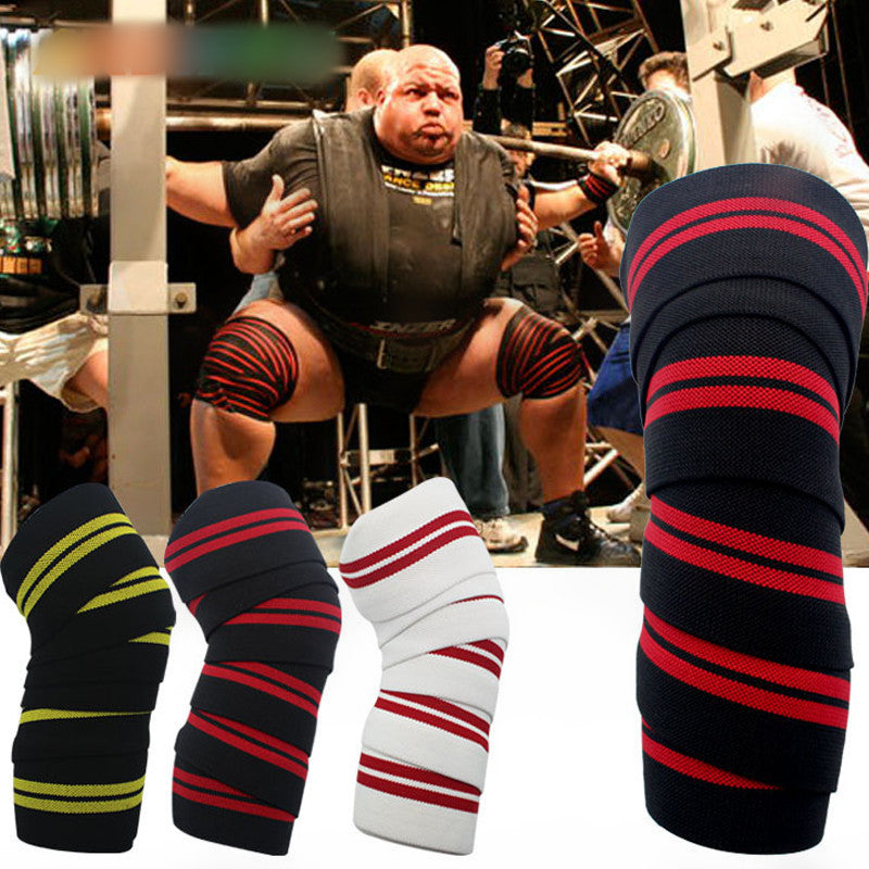 1 Pair Sports Knee Wraps Straps for Gym Workout Weightlifting Fitness Squats Training Elastic Knee Strap Sleeves Protector
