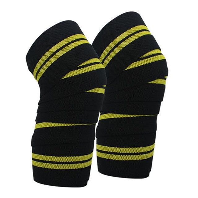 1 Pair Sports Knee Wraps Straps for Gym Workout Weightlifting Fitness Squats Training Elastic Knee Strap Sleeves Protector