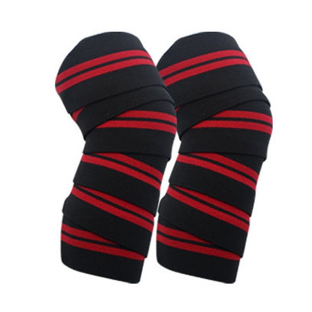 1 Pair Sports Knee Wraps Straps for Gym Workout Weightlifting Fitness Squats Training Elastic Knee Strap Sleeves Protector