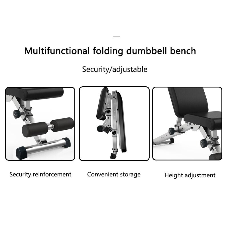 Dumbbell Bench Home Fitness Equipment Foldable Multifunctional Sit-up Board Fitness Chair Bench Press Bench Abdominal Muscle XB