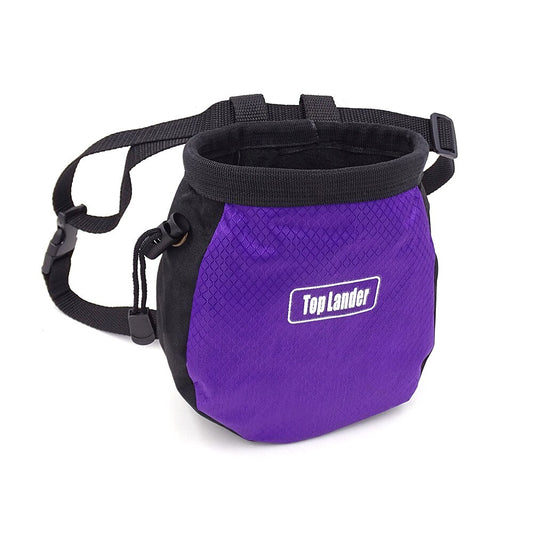 Rock Climbing Chalk Bag with Belt and Zipper Pocket for Fitness GYM Weight Lifting Hunting Bouldering Magnesia Sack Black Color