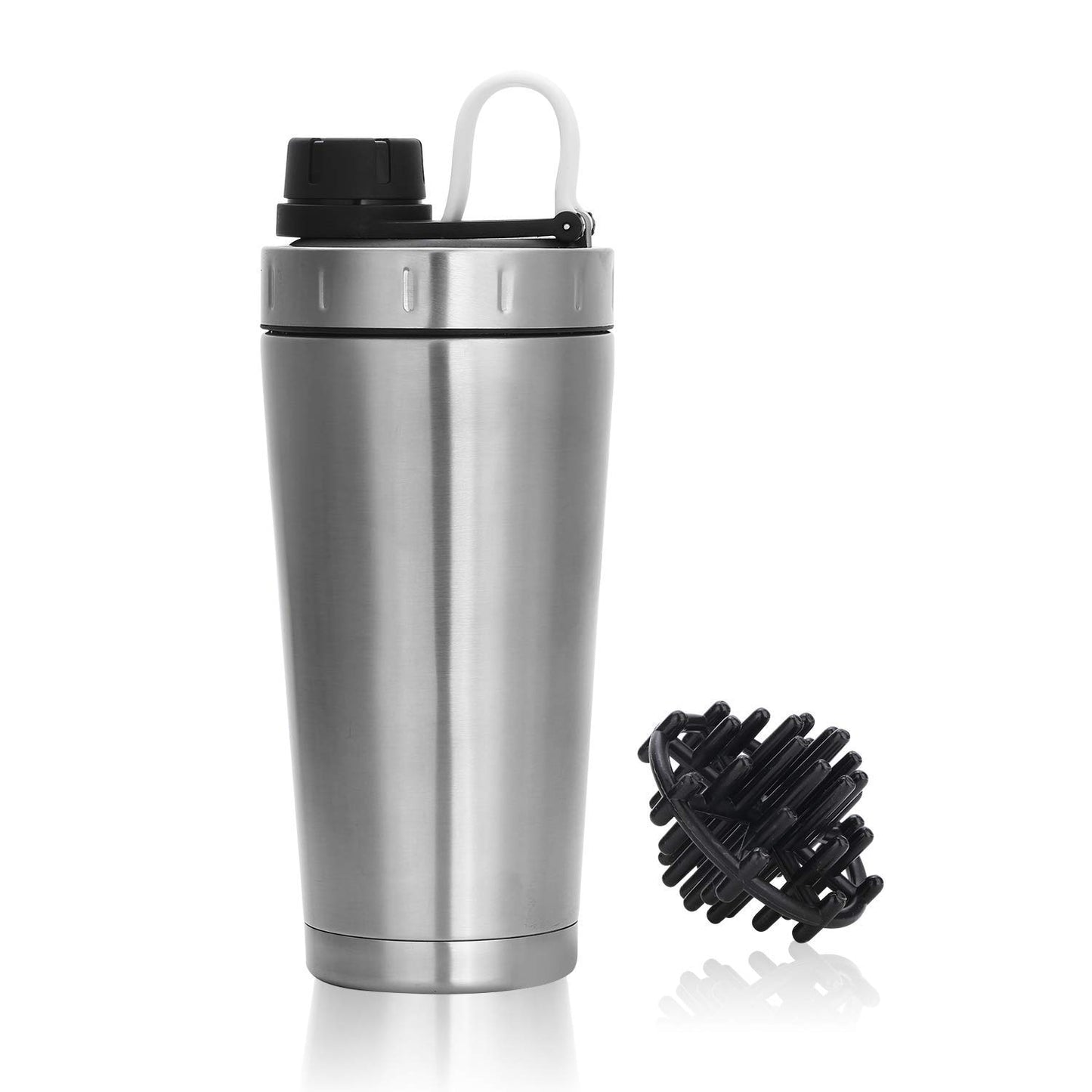 Protein Shaker Thermos Cup Stainless Steel Water Bottle Outdoor Gym Training Drink Powder Milk Mixer Travel Portable 500ML