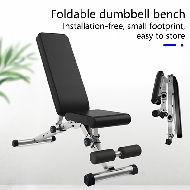 Dumbbell Bench Home Fitness Equipment Foldable Multifunctional Sit-up Board Fitness Chair Bench Press Bench Abdominal Muscle XB