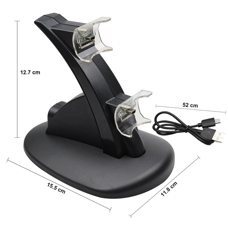 Dual Charger For PS3 Charging Dock Stand + USB Cable For Sony PlayStation 3 Controller Console Free Shipping