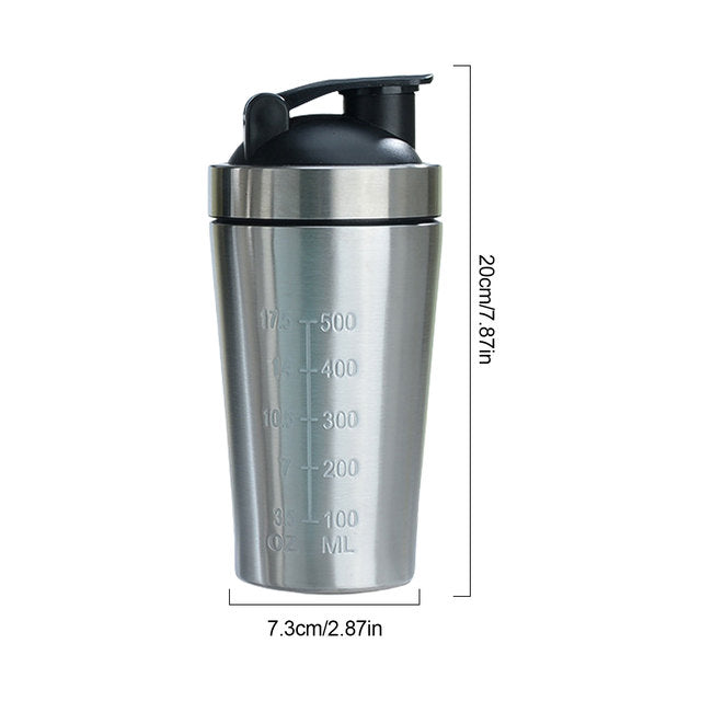 Stainless Steel Shaker Bottle Whey Protein Powder Mixing Bottles Sport Water Drinking Cup Vacuum Mixer Drinkware