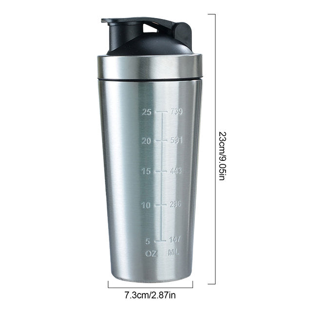 Stainless Steel Shaker Bottle Whey Protein Powder Mixing Bottles Sport Water Drinking Cup Vacuum Mixer Drinkware